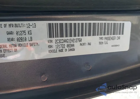 2014 Chrysler 300 from USA, damaged, VIN 2C3CCAAG1EH212760